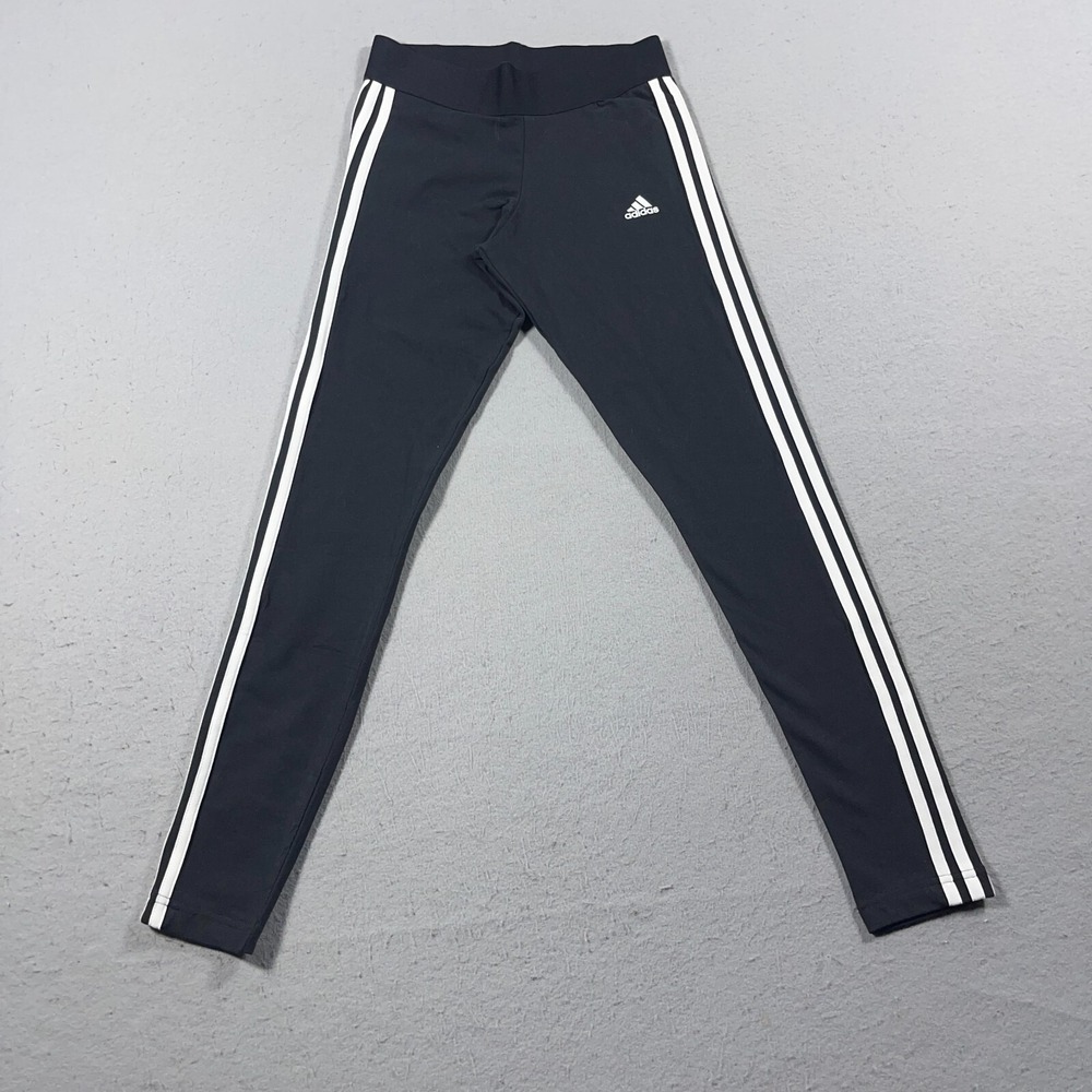 Adidas‎ 3 Stripe Leggings Women Small Black Pants Stretch Slim Fit Soccer NWT